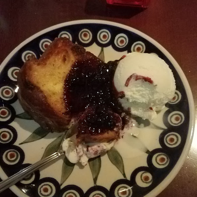 Toasted Babka with Blueberries and Ice Cream