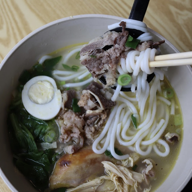 Rice Noodles in Chicken Broth