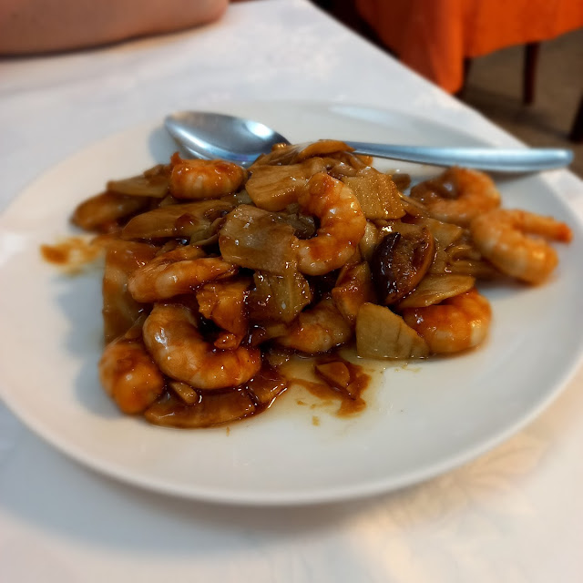 Gambas Con Bambú Y Setas