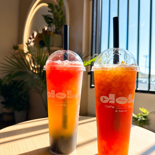 Lychee Watermelon Green Tea and Peach Black Tea