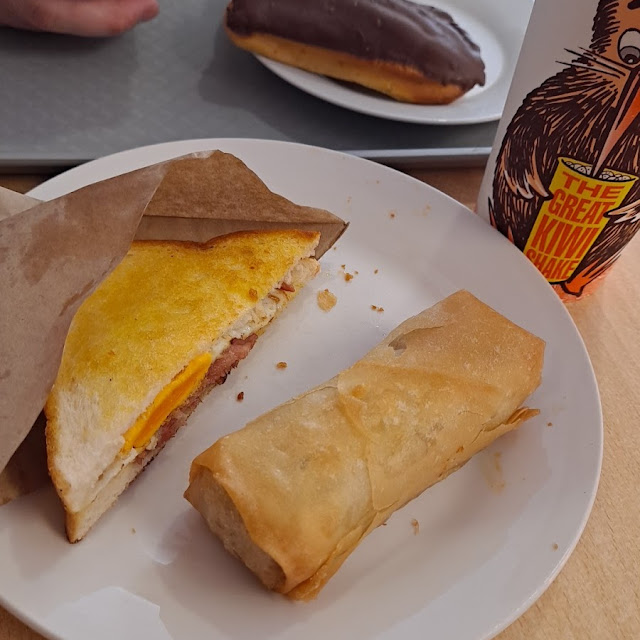 Toasted Sandwiched and a Spring Roll