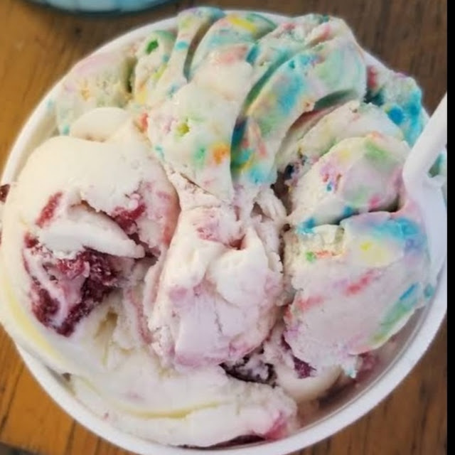 Birthday Cake and Bubble Gum Ice Cream
