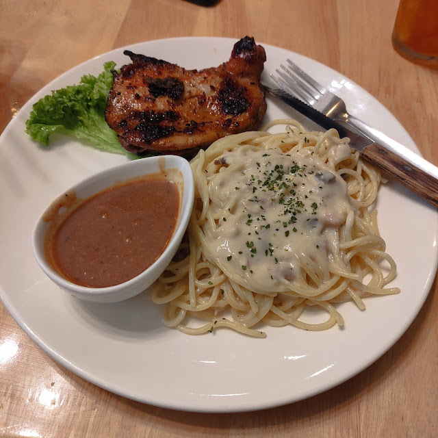 Carbonara Pasta with Grilled Chicken