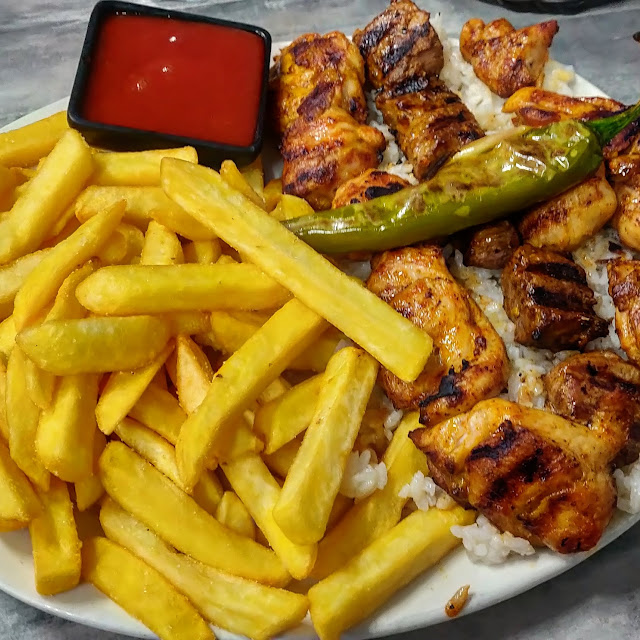 Chargrilled Shish Chips & Rice
