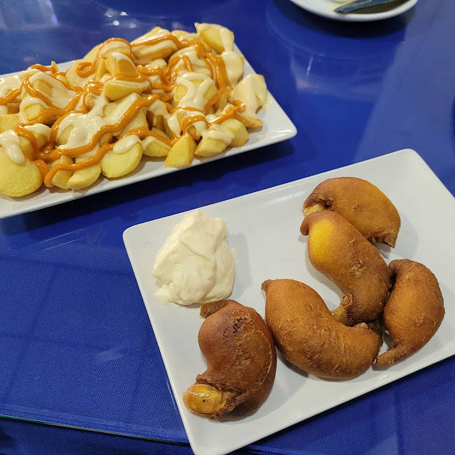 Patatas Bravas Y Fried Shrimp