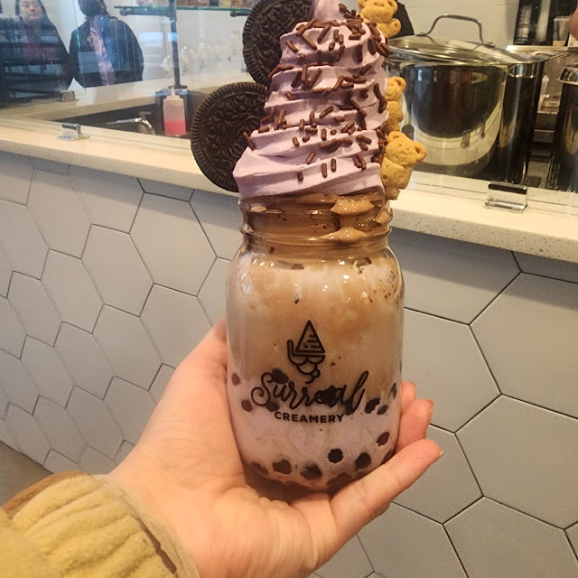 Taro and Chocolate Ice Cream