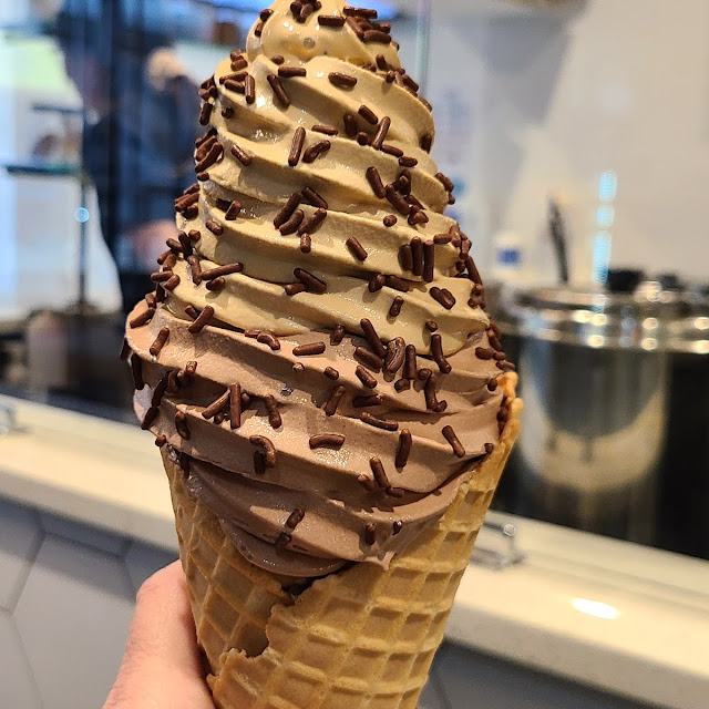 Coffee and Chocolate Ice Cream Cone