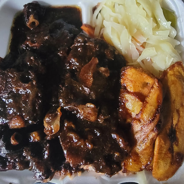 Oxtail Beans and Rice Cabbage and Plantains