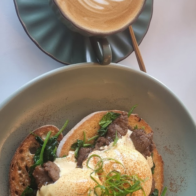 Sourdough Toast Topped with a Rich Blend of Miso and Three Types of Sautéed Mushrooms