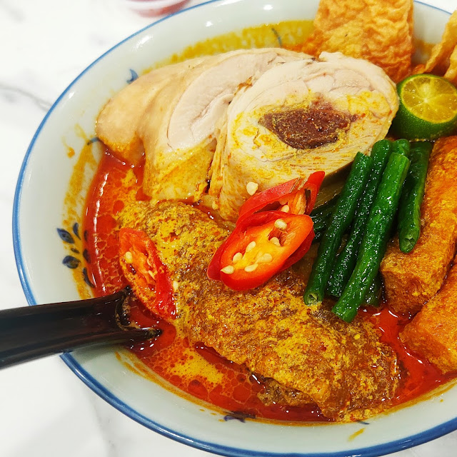nyonya curry noodle with curry chicken 娘惹咖喱鸡咖喱面