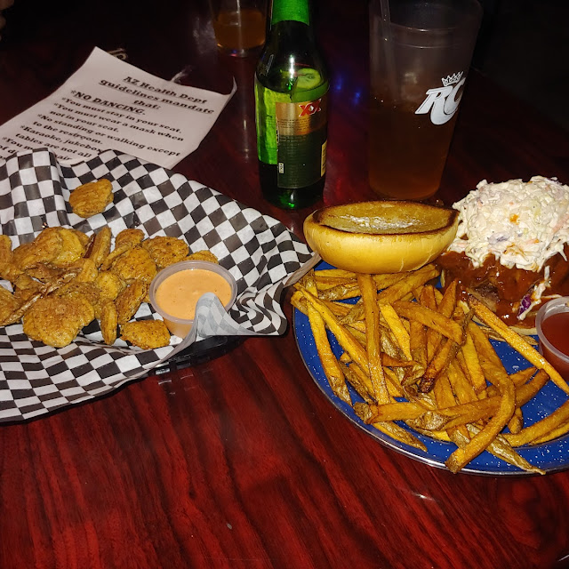 BBQ Brisket Burger and Fried Pickles Special