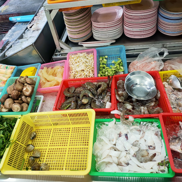 Fresh Seafood and Vegetables