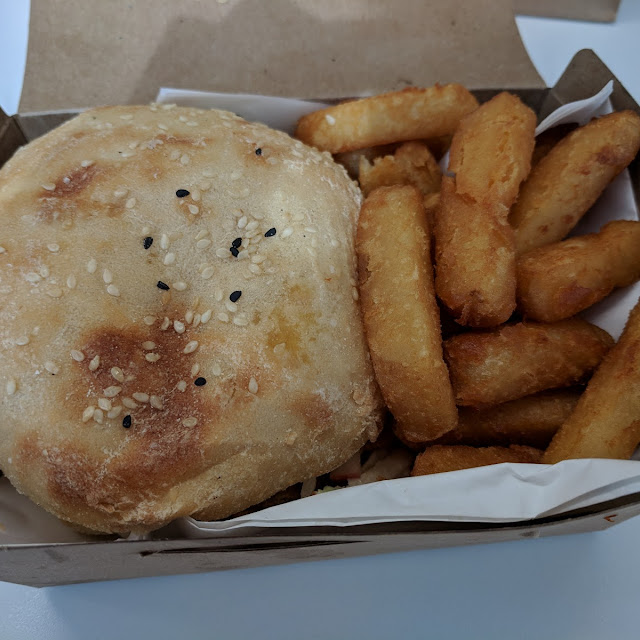 Chicken Burger and Chips Take Away