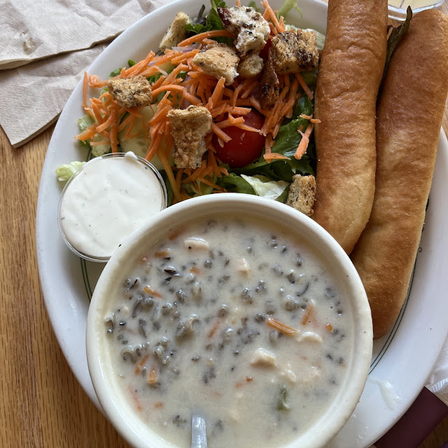 House Salad with Chicken Wild Rice Soup