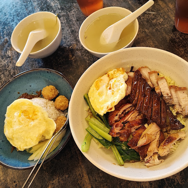 叉烧烧肉油饭&nasi lemak