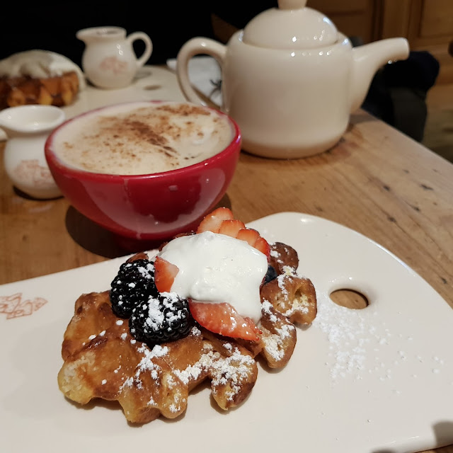 Belgian Liège Waffle with Fresh Berries and Whipped Cream