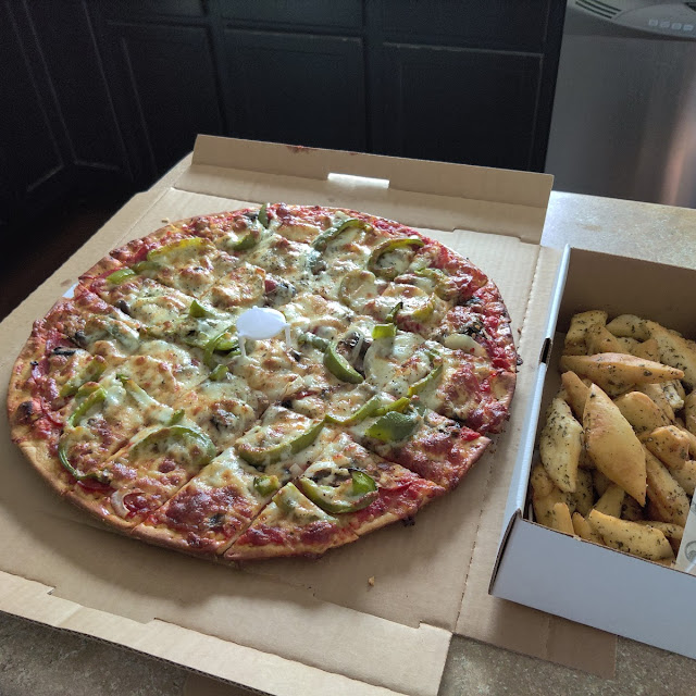 Large Sausage Pepperoni Mushrooms Green Pepper Pizza