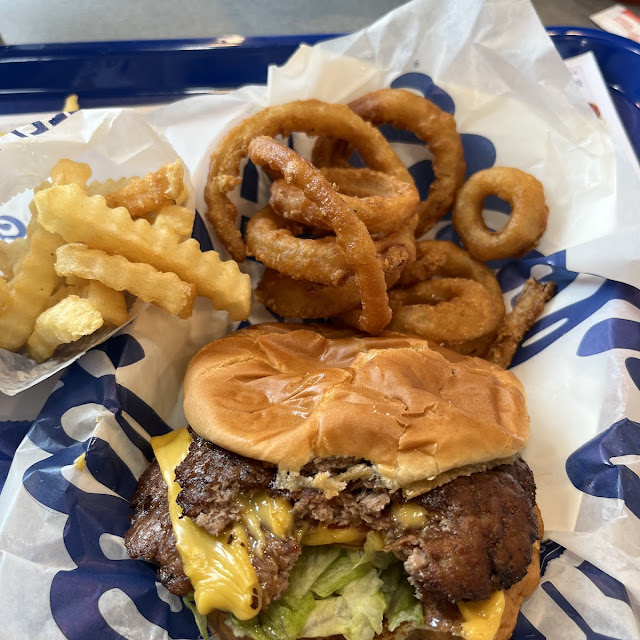 Butter Burger and Onion Rings