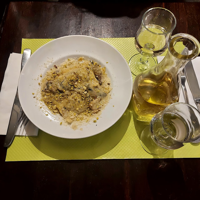 Ravioli with Mushrooms in Gorgonzola Sauce