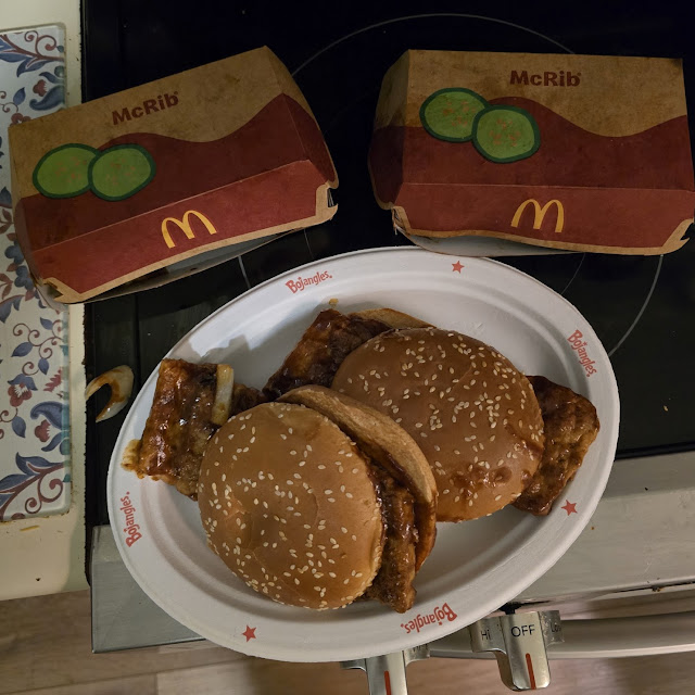 Mcrib Sandwiches with Hamburger Buns for Some Reason Really Odd Looking
