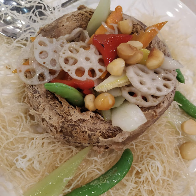 Yam Basket with Lotus Root and Macadamia Nuts