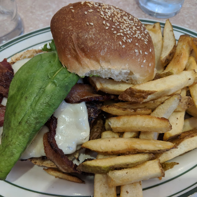 Swiss Mushroom Burger and Fries
