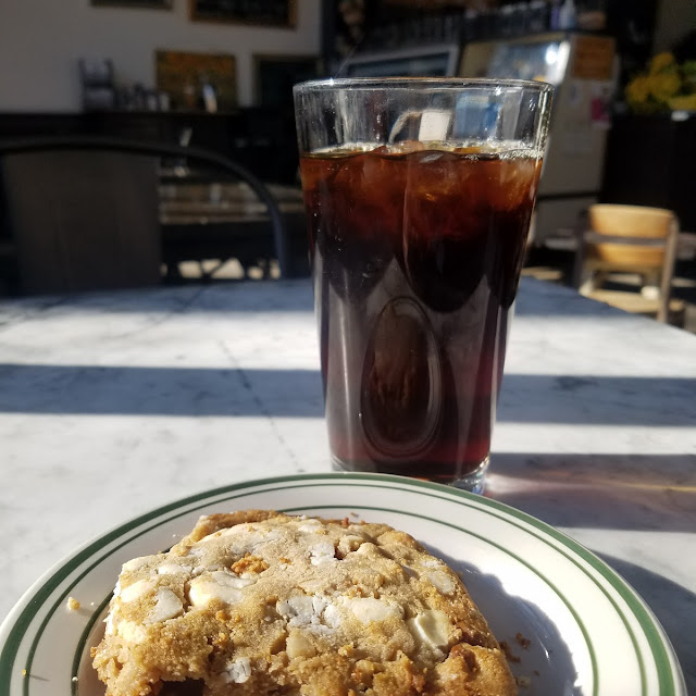 White Chocolate Chip Cookie and Iced Coffee