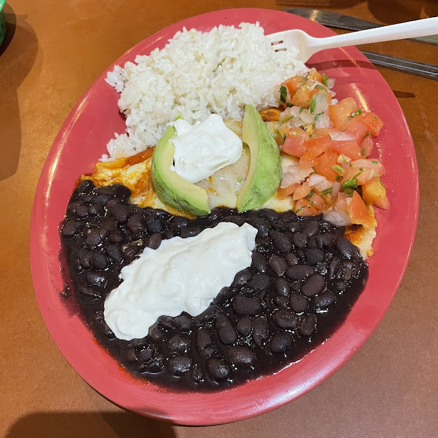 Enchiladas with Avocado and Sour Cream