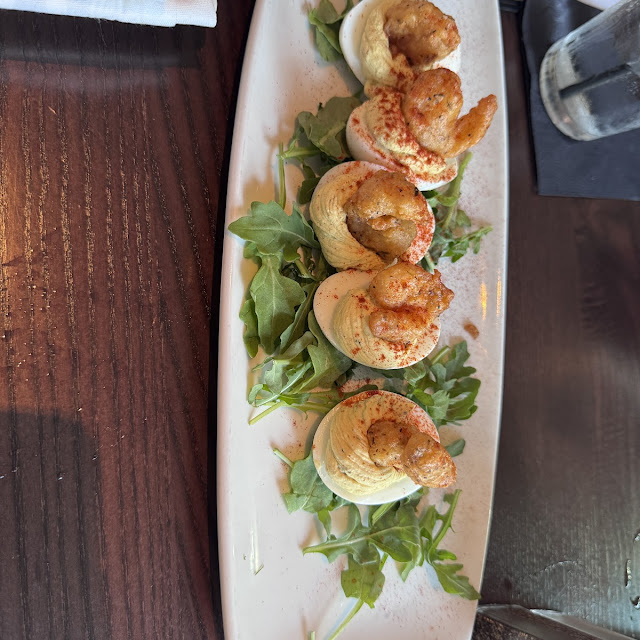 Crispy Shrimp Deviled Eggs