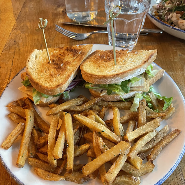 Turkey Club Sandwich and Parmesan Truffle Fries