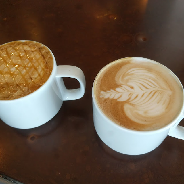 Caramel Latte and White Black Mocha