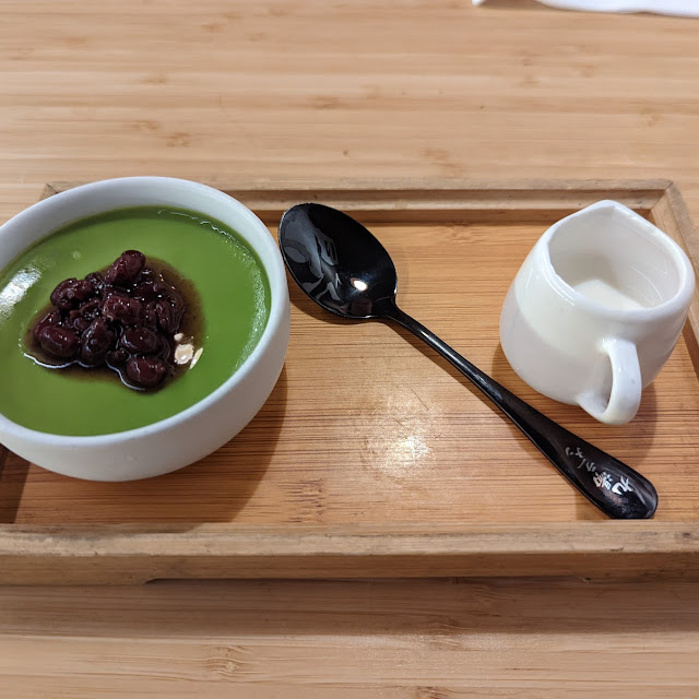 matcha pudding with red bean 红豆抹茶布丁