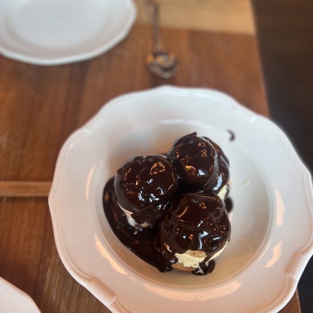 Vanilla Profiteroles with Chocolate Sauce