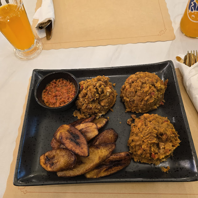Beans and Dodo -Beans Cooked with Crayfish Tomato Sauce with Fried Plantain