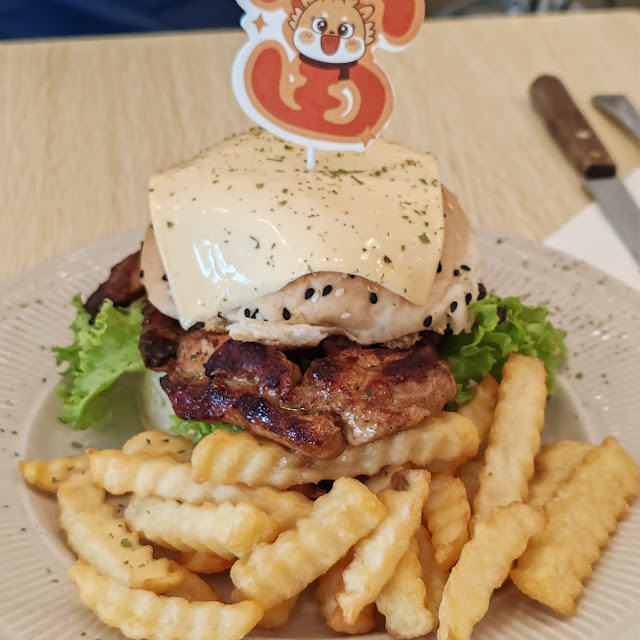 Cheese Falls Burger Before