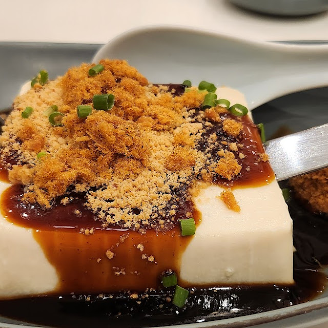 Tofu with Preserved Egg and Pork Floss