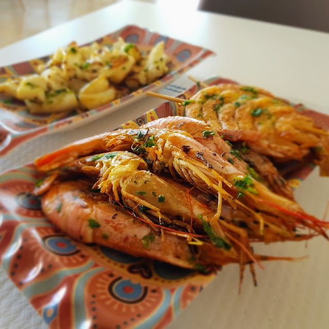 Langostinos Plancha Y Brocheta de Gambas