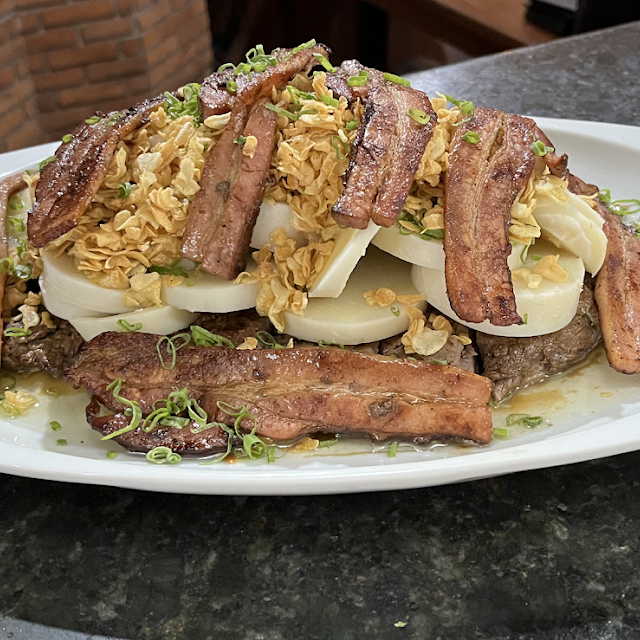 Filé C Palmito Bacon Alho E Óleo