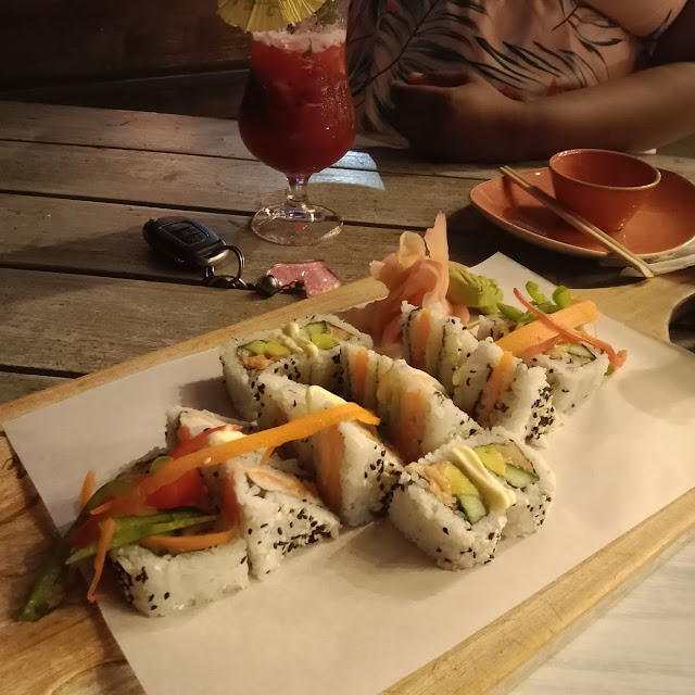 Maki and California Roll Salmon Sushi