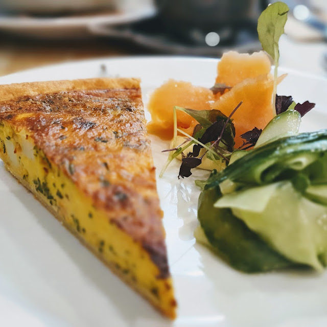 Salmon Quiche with Smoked Salmon and Salad