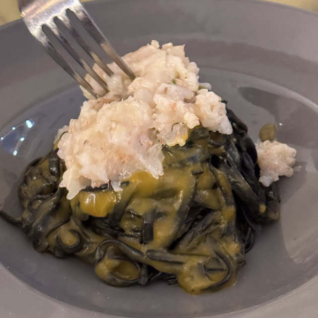 Taglioni Al Nero Di Seppia Con Tartara Di Gamberi