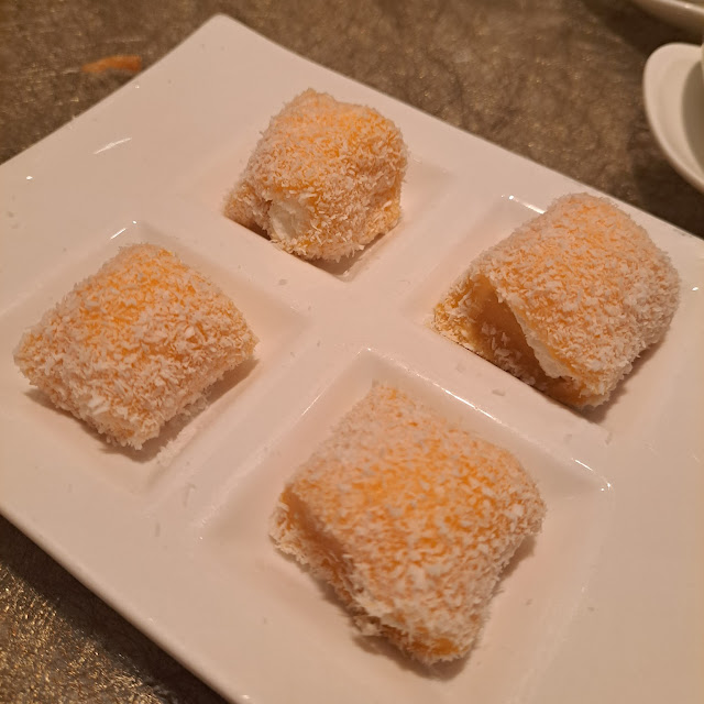 Coconut Sticky Rice Roll with Fresh Mango and Cream