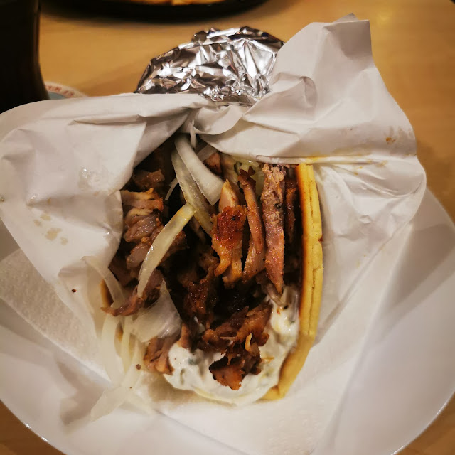 Gyros Pita With Krautsalad Tzaziki And Onions