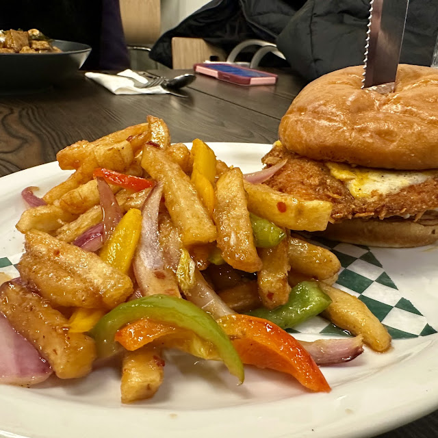 Doritos Chicken Burger and Thai Chilli Fries