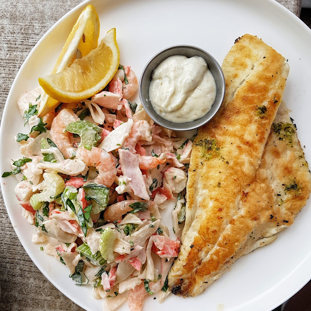 Grilled Snapper and Prawn Salad Plate