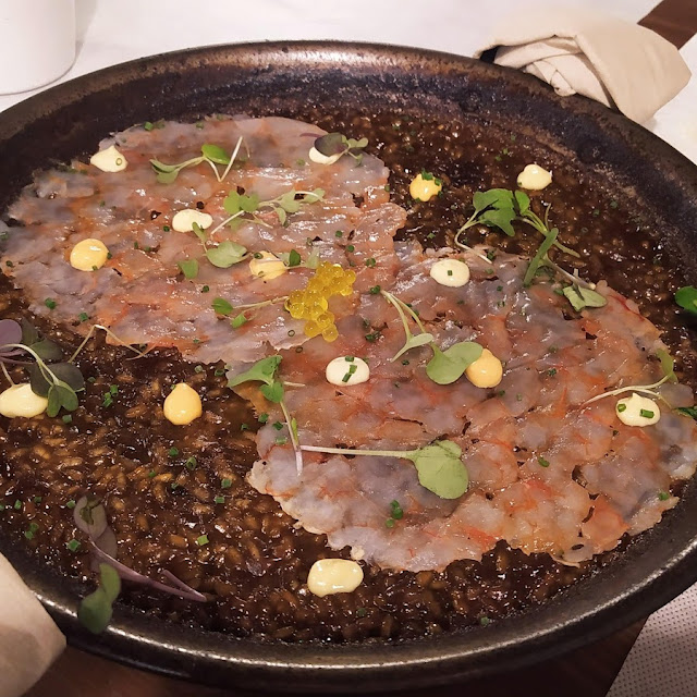 Arroz Con Carpaccio de Gamba Y Cebolla