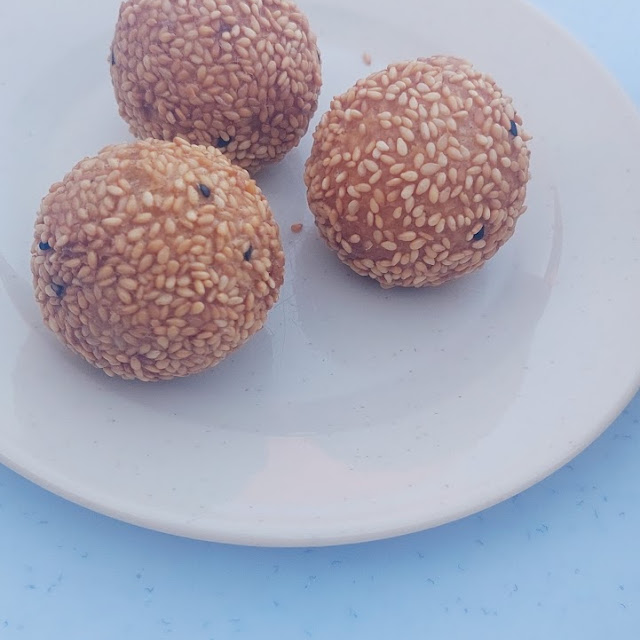 sesame ball with jade paste 芝麻枣