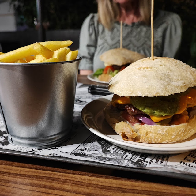 Spicy Burger and Fries