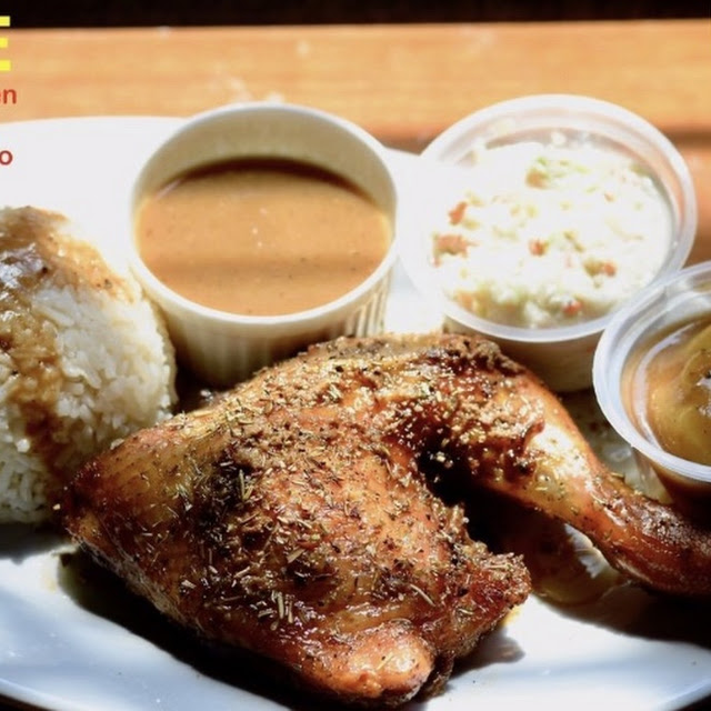 Roasted Chicken with Butter Rice Mashed Potato Coleslaw SOS Blackpepper