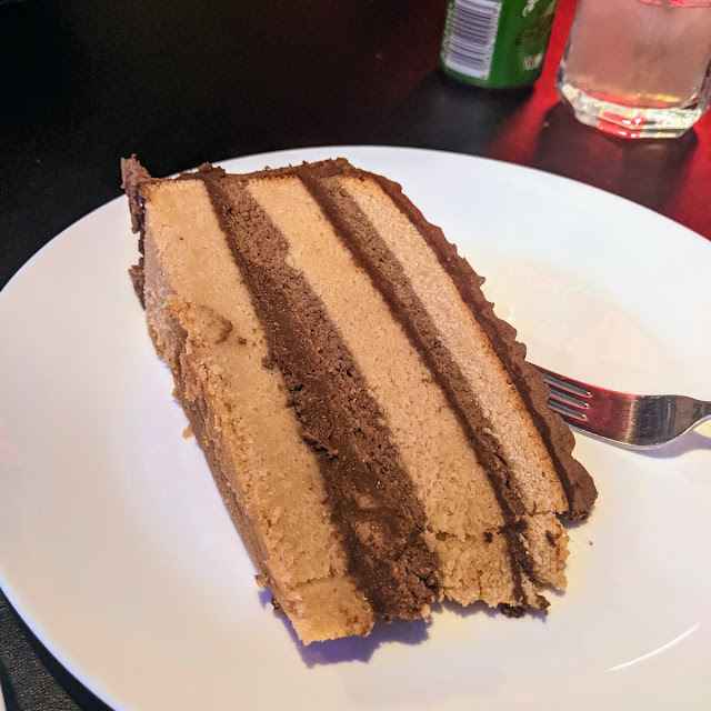 Chocolate Vanilla Cake Slice